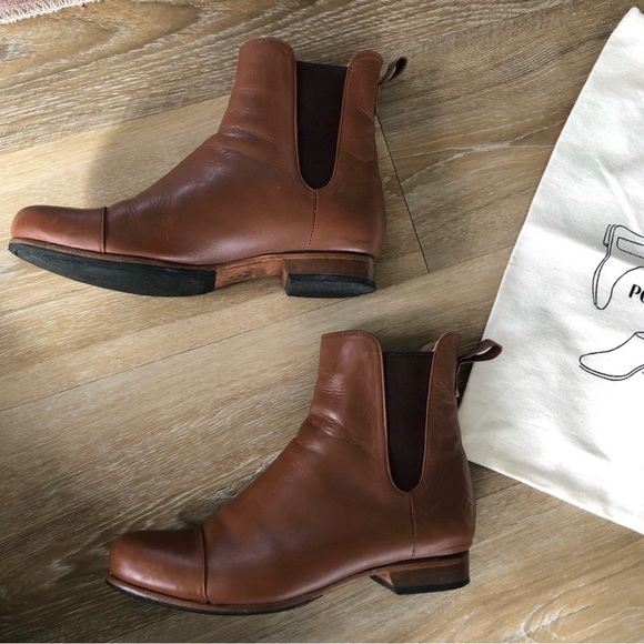 Poppy Barley Cognac Leather Ankle Boots - Picture 8 of 11